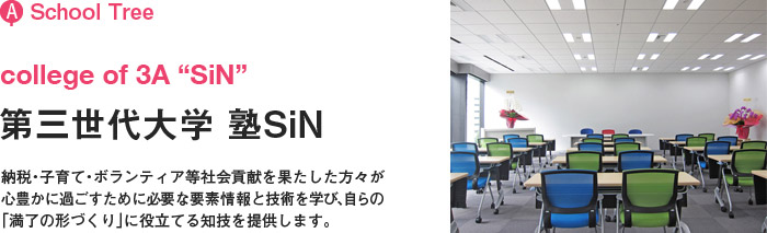 (A)School Tree college of 3A “SIN” 第三世代大学 塾SiN